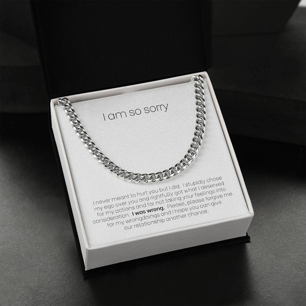 I am so sorry and never meant to hurt you, Cuban Chain necklace, WB