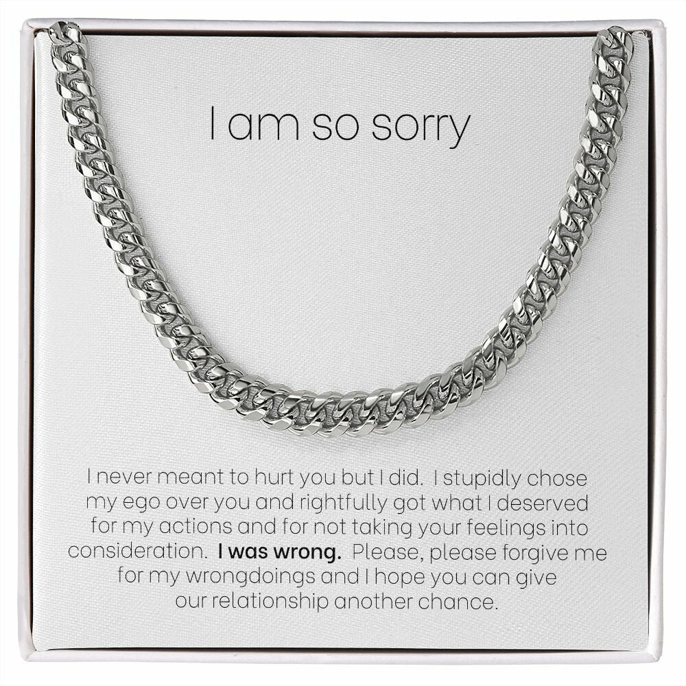 I am so sorry and never meant to hurt you, Cuban Chain necklace, WB