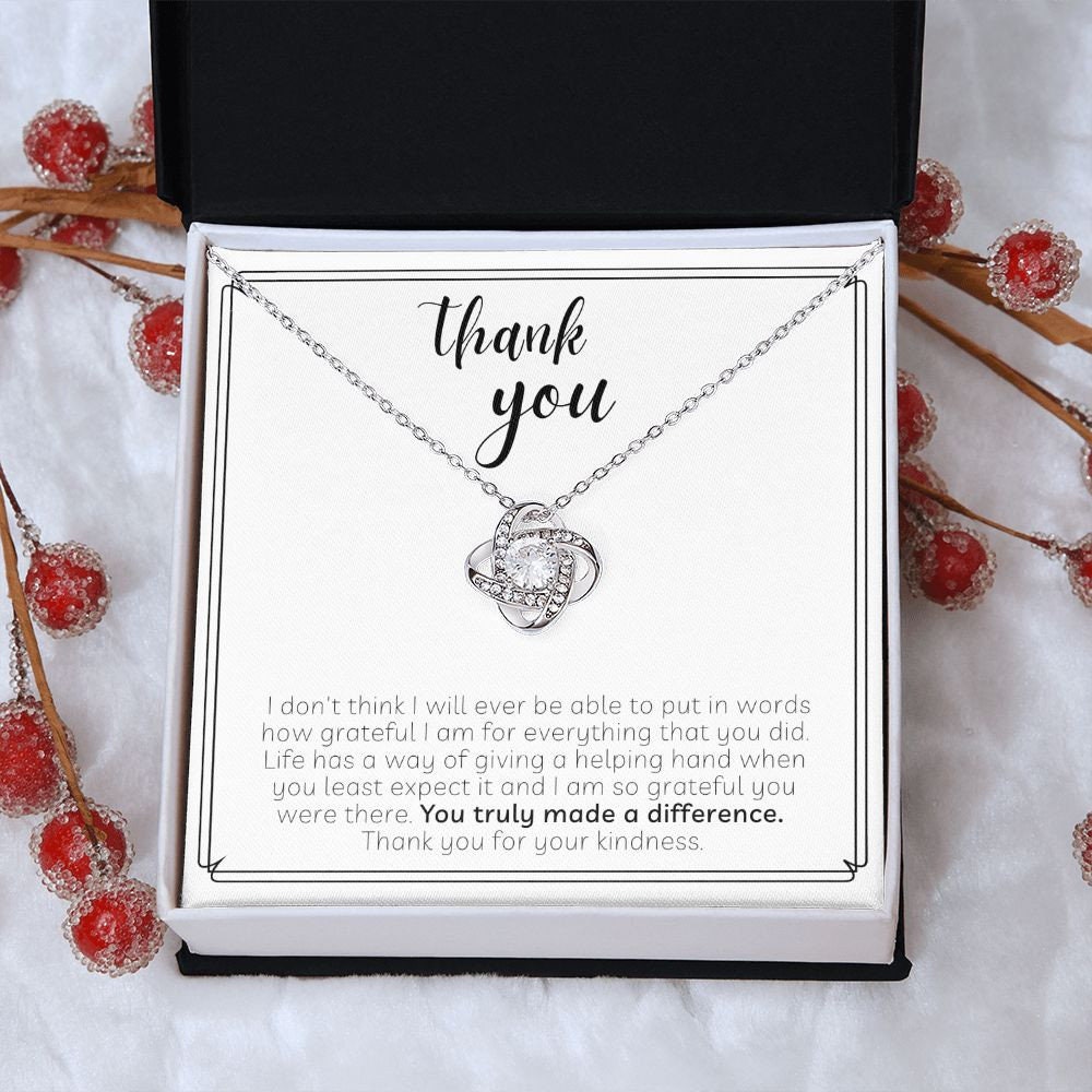 Thank you for your kindness, Knot Necklace, WB